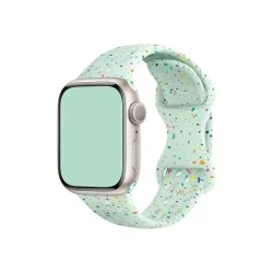 Apple Watch Strap 42/44 Mm Silicone Sport Band With Perforations And Pin‑And‑Tuck Closure Rockrose &ndash; Mint